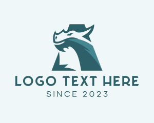 Mythology - Dragon Letter A logo design