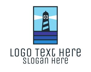 Line - Seaside Lighthouse Beacon logo design