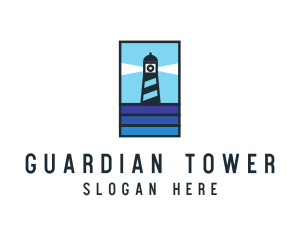 Seaside Lighthouse Beacon logo design