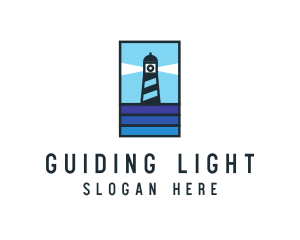 Seaside Lighthouse Beacon logo design