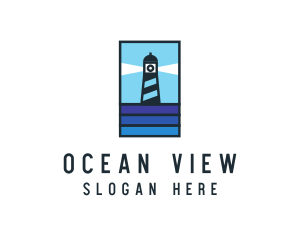 Seaside Lighthouse Beacon logo design