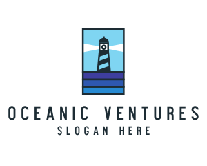 Seaside Lighthouse Beacon logo design