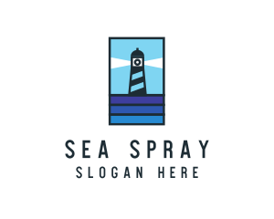 Seaside Lighthouse Beacon logo design