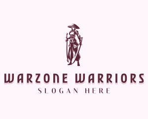 Female Sword Warrior logo design