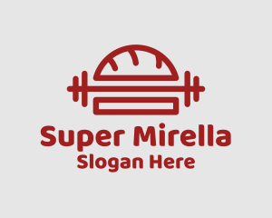 Bodybuilding - Burger Dumbbell Weights logo design