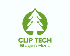 Tech Christmas Tree Lights logo design