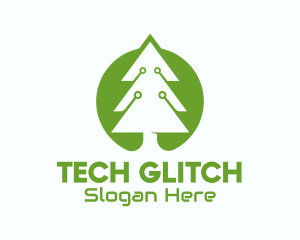 Tech Christmas Tree Lights logo design