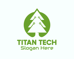 Tech Christmas Tree Lights logo design