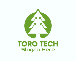 Tech Christmas Tree Lights logo design