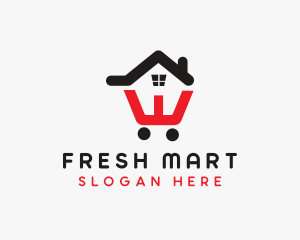 Grocery - Home Grocery Cart logo design