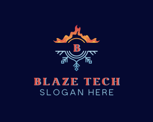 Heating Cold Hvac logo design