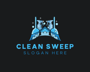 Sanitation Janitor Sweep logo design