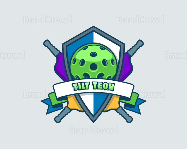 Pickleball Sports Shield Logo