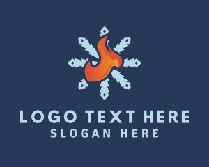 Cool - Snowflake Fire HVAC logo design