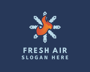 Snowflake Fire HVAC logo design