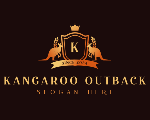 Kangaroo Royal Crown Crest logo design