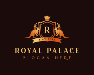 Kangaroo Royal Crown Crest logo design