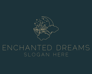 Fantasy - Monoline Moon Dream logo design