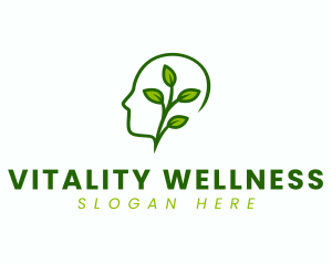 Wellness Plant Head logo design