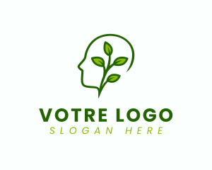 Psychology - Wellness Plant Head logo design