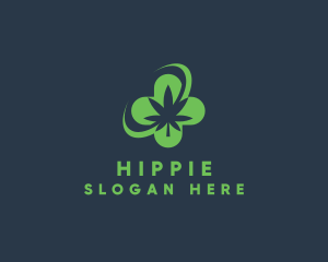Cross - Organic Leaf Cannabis logo design