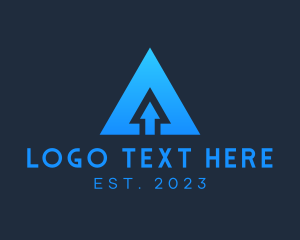 Mountain - Arrow Triangle Letter A logo design