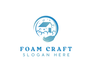 Foam - Mop Wash Cleaning logo design