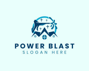 Power Wash Housekeeping logo design