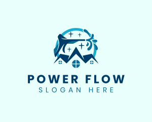 Power Wash Housekeeping logo design