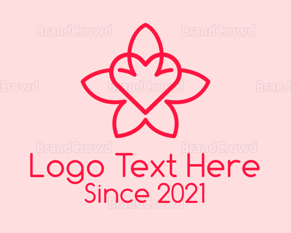 Red Flower Heart Logo