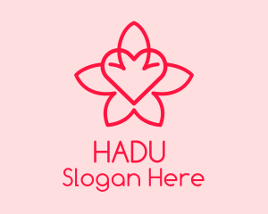 Red Flower Heart  Logo