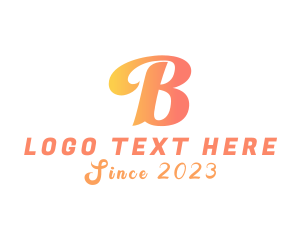 Script - Bold Script Vintage Letter B logo design