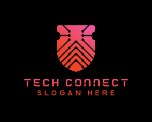 Technology Shield Circuitry Logo