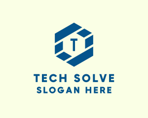 Digital Tech Hexagon logo design