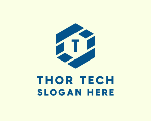 Digital Tech Hexagon logo design