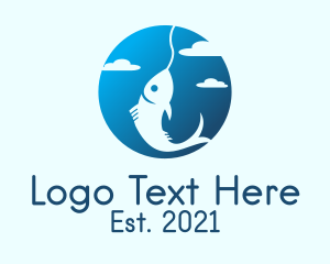 Lure - Gradient Sky Fishing logo design