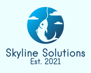 Gradient Sky Fishing logo design