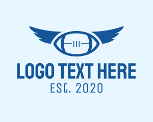 Football - Blue Football Wings logo design