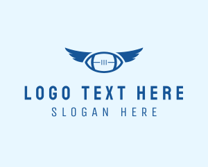 League - Blue Football Wings logo design