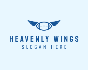 Blue Football Wings Logo