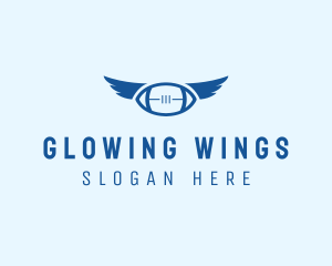 Blue Football Wings logo design