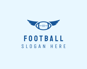 Blue Football Wings logo design