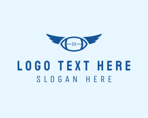 Sports - Blue Football Wings logo design