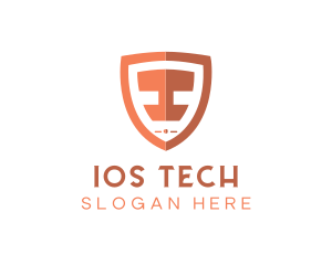 Tech Shield Letter I logo design