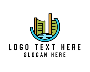 Landmark - Modern Cityscape Construction logo design