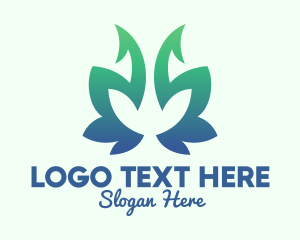 Herbal - Green Gradient Plant logo design