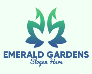 Green Gradient Plant logo design