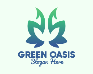 Green Gradient Plant logo design