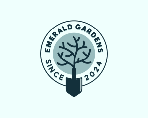 Garden Landscaping Shovel logo design