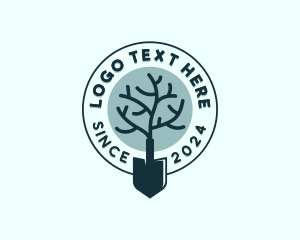 Tree - Garden Landscaping Shovel logo design